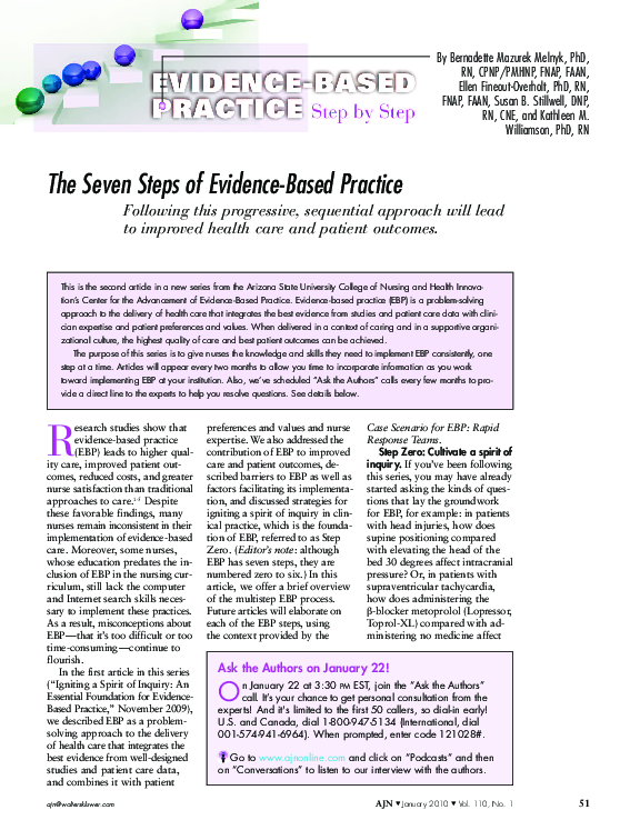 (PDF) Evidence-Based Practice: Step by Step: The Seven Steps of ...