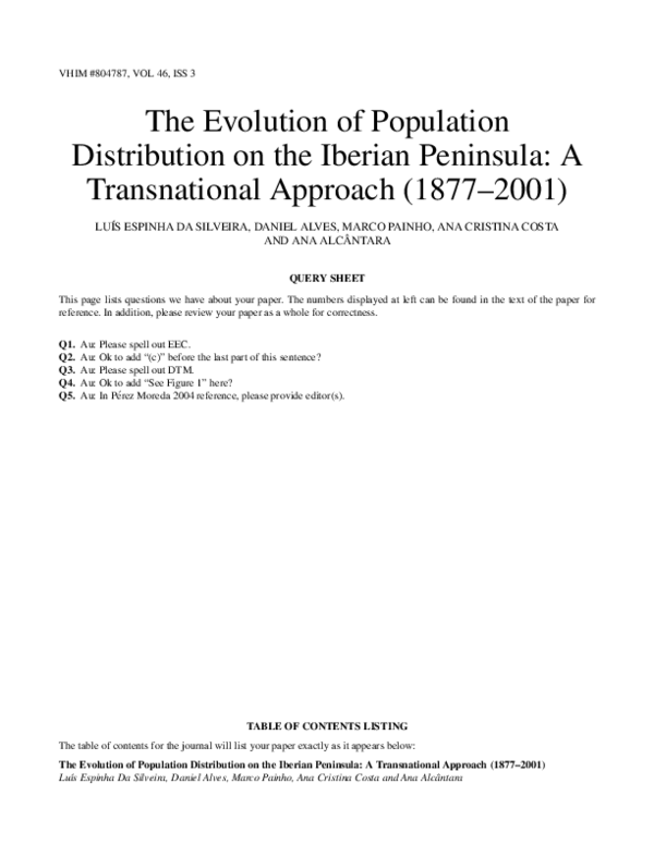 (PDF) The Evolution of Population Distribution on the Iberian Peninsula ...