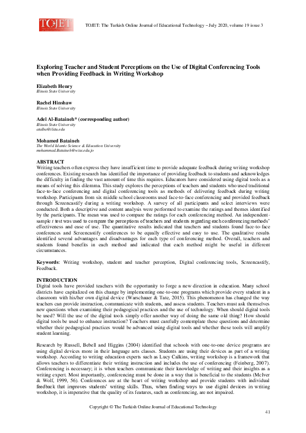 (PDF) Exploring Teacher and Student Perceptions on the Use of Digital ...