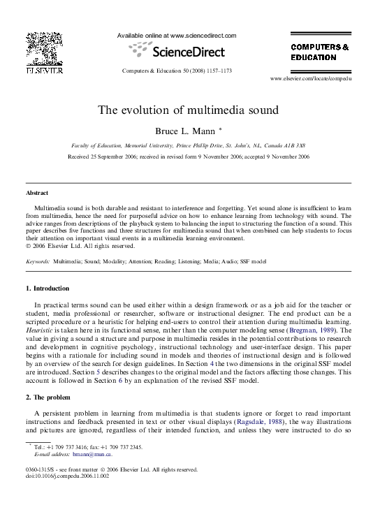 (PDF) The evolution of multimedia sound