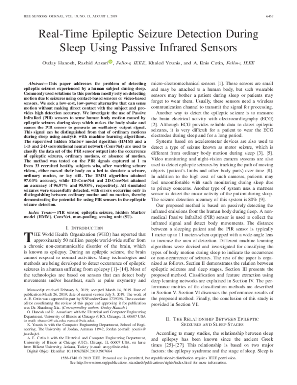 (PDF) Real-Time Epileptic Seizure Detection during Sleep using Passive ...