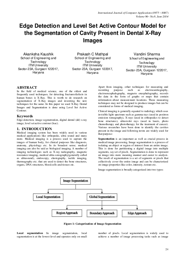 (PDF) Edge Detection and Level Set Active Contour Model for the ...