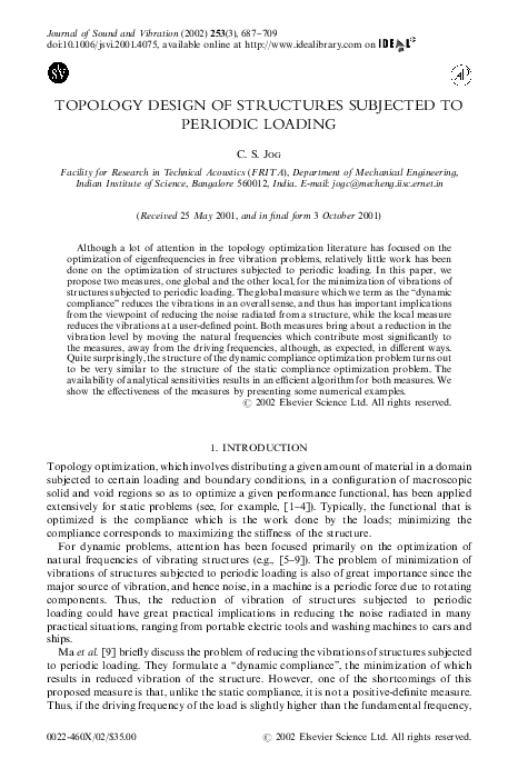 (PDF) Topology Design of Structures Subjected to Periodic Loading