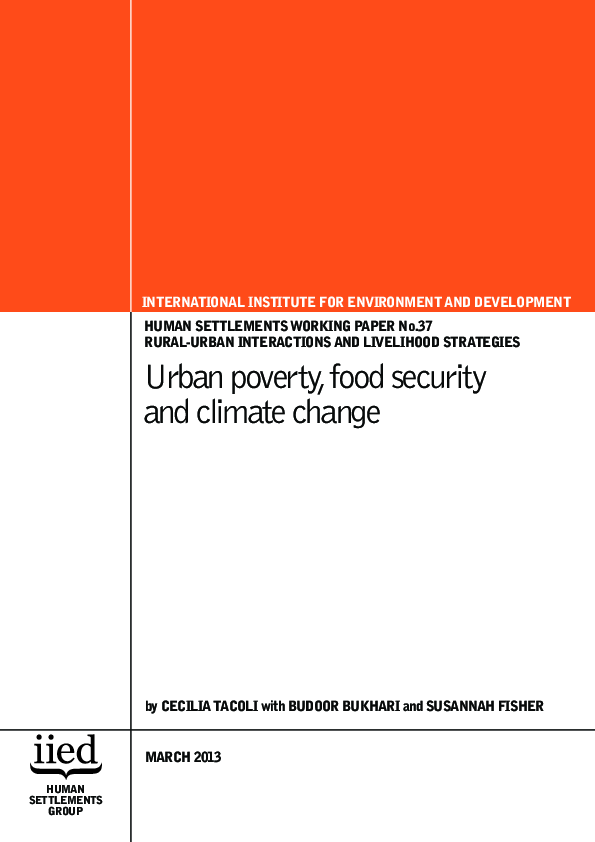 (PDF) Urban poverty, food security and climate change