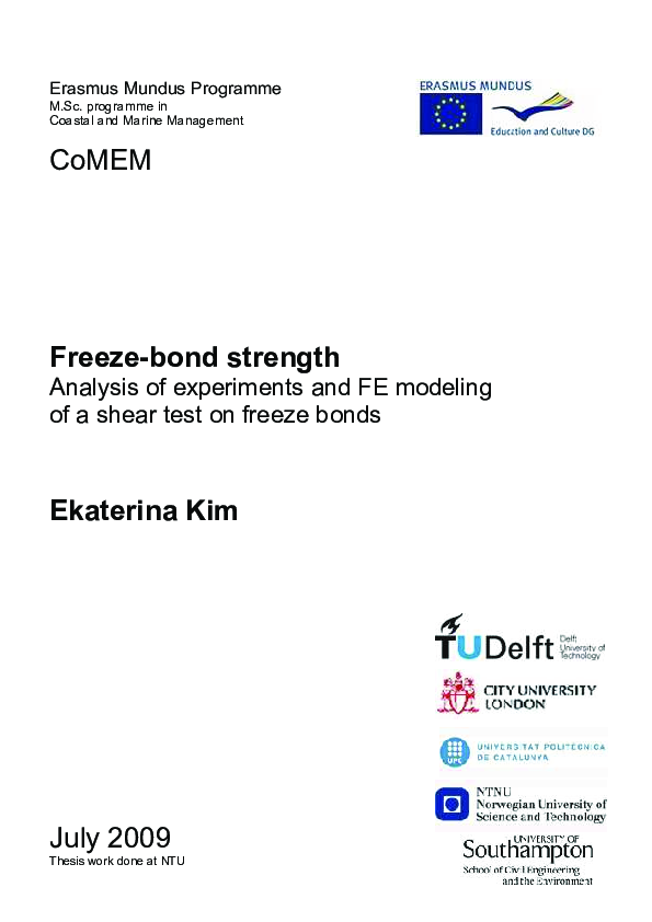(PDF) Freeze-Bond Strength : Analysis of Experiments and FE Modeling of ...