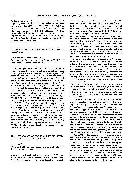 (PDF) 374 Appearance of frontal midline theta activity related to learning