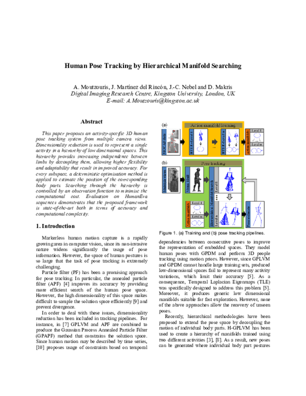 (PDF) Human Pose Tracking by Hierarchical Manifold Searching