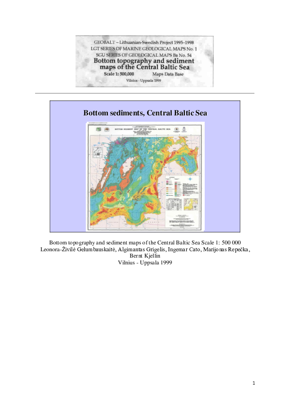 (PDF) Bottom Sediments Map of the Central Baltic Sea : scale 1:500 000 ...
