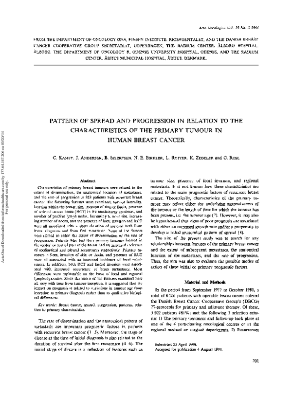 (PDF) Pattern of Spread and Progression in Relation to the ...