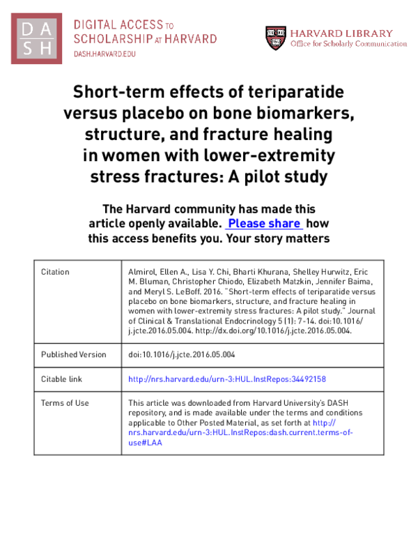 (PDF) “Short-term effects of teriparatide versus placebo on bone ...