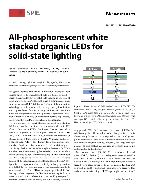 (PDF) All-phosphorescent white stacked organic LEDs for solid-state ...