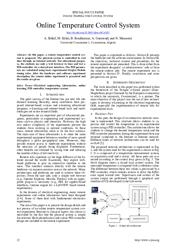 (PDF) Online Temperature Control System