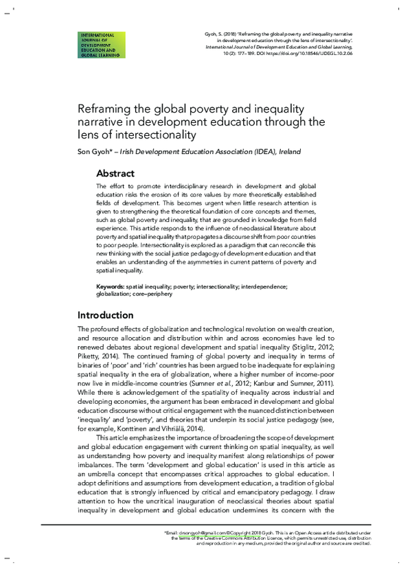 (PDF) Reframing the global poverty and inequality narrative in ...