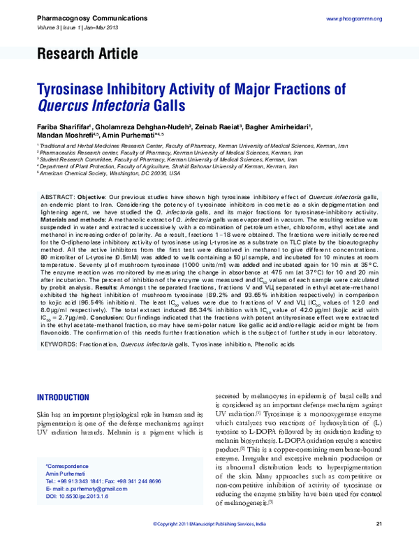 (PDF) Tyrosinase Inhibitory Activity of Major Fractions of Quercus ...