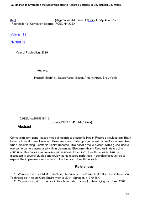 (PDF) Guidelines to Overcome the Electronic Health Records Barriers in ...