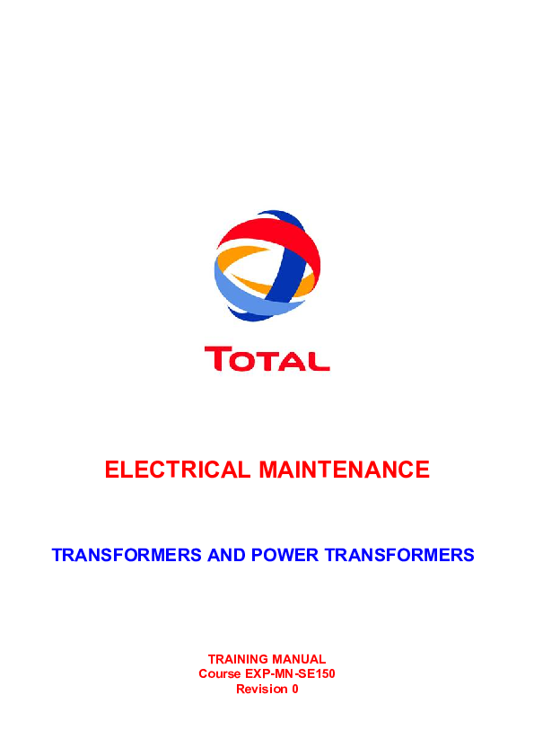 (PDF) Electrical Maintenance Power Transformers by Total daniel dolok
