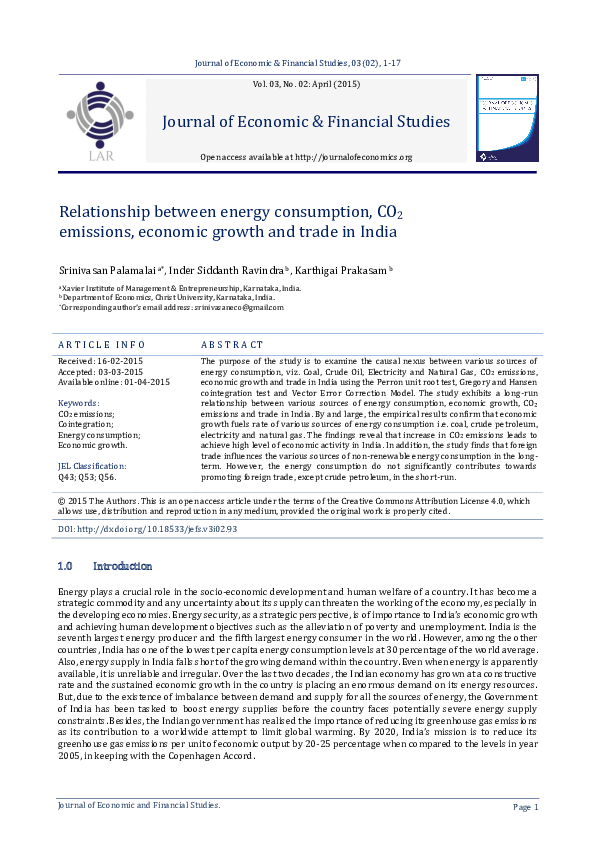 (PDF) Relationship between Energy Consumption, CO2 Emissions, Economic ...