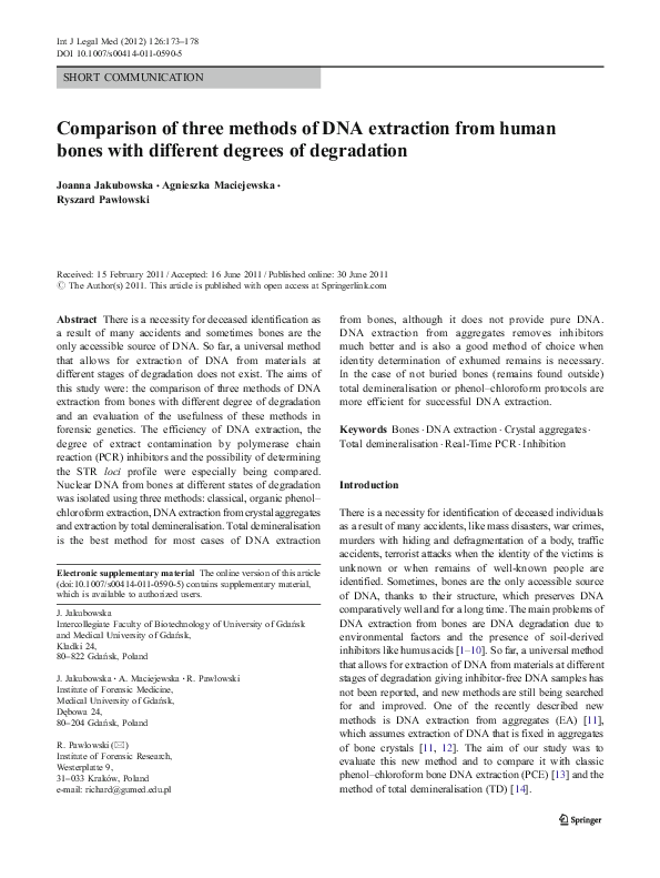 (PDF) Methodology Comparison of three methods of DNA extraction from ...