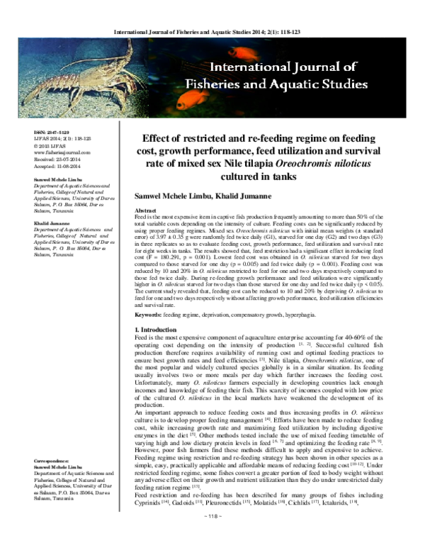 (PDF) Effect of restricted and re-feeding regime on feeding cost ...