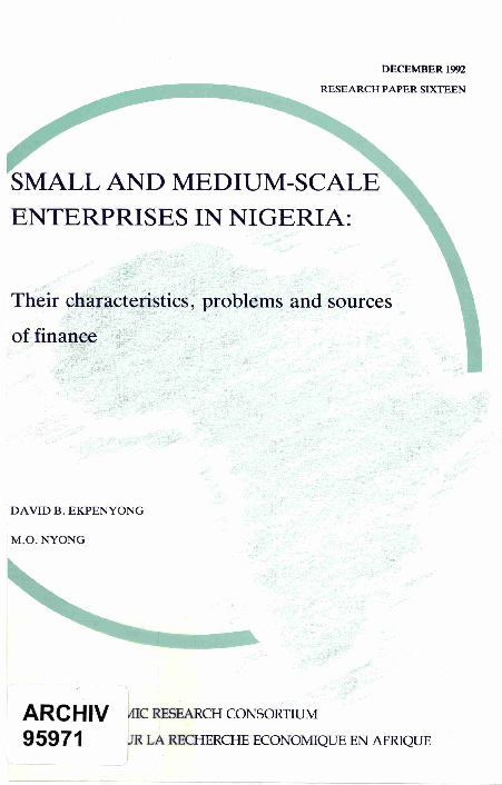 (PDF) Small and Medium-Scale Enterprises in Nigeria