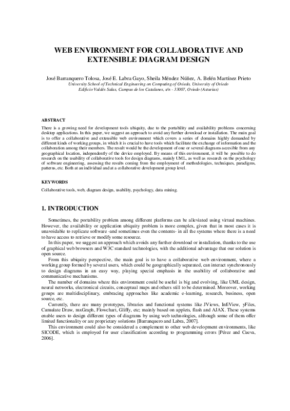 (PDF) Web environment for collaborative and extensible diagram design