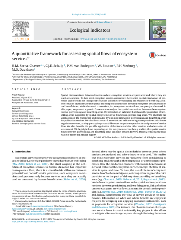 (PDF) A quantitative framework for assessing spatial flows of ecosystem ...