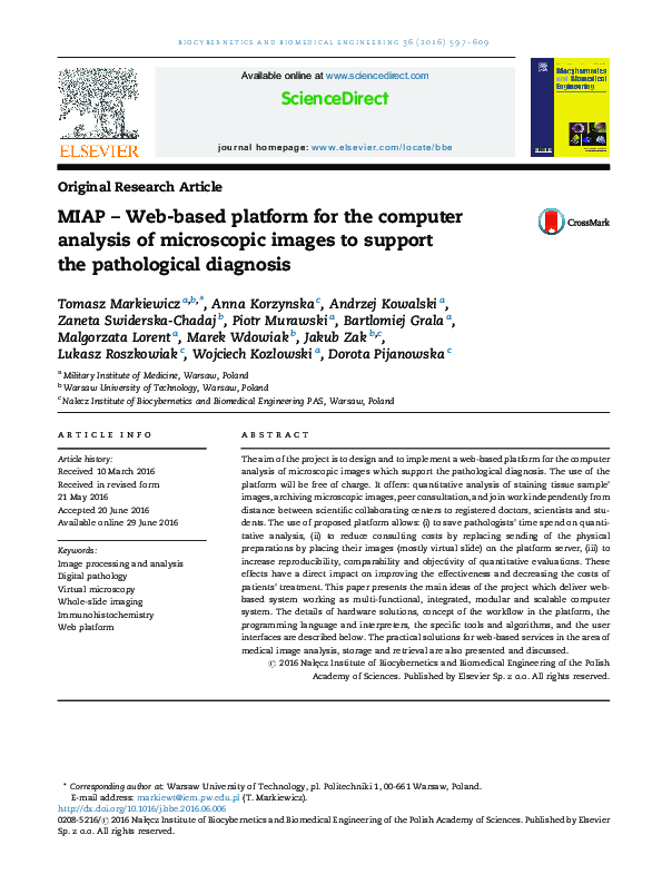 (PDF) MIAP – Web-based platform for the computer analysis of ...