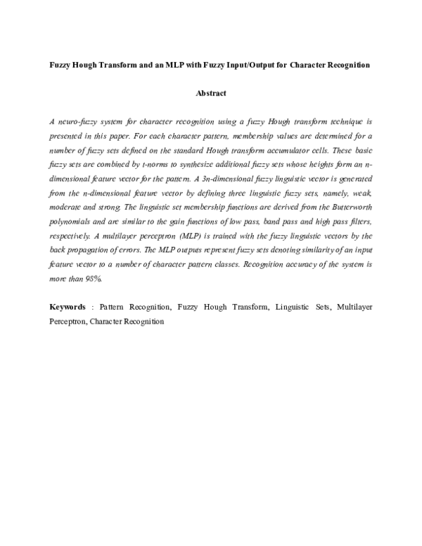 (PDF) Fuzzy Hough transform and an MLP with fuzzy input/output for ...