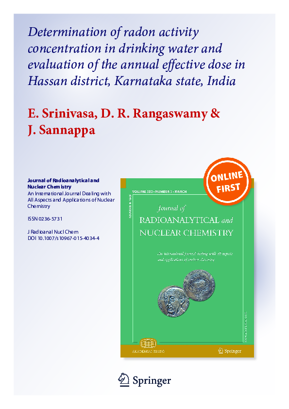 (PDF) Determination of radon activity concentration in water using