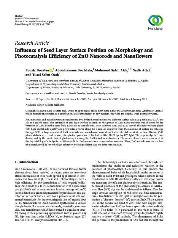 (PDF) Influence of Seed Layer Surface Position on Morphology and ...