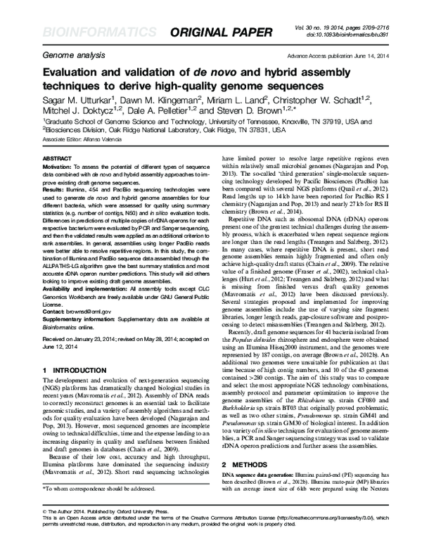 (PDF) Evaluation and validation of de novo and hybrid assembly ...