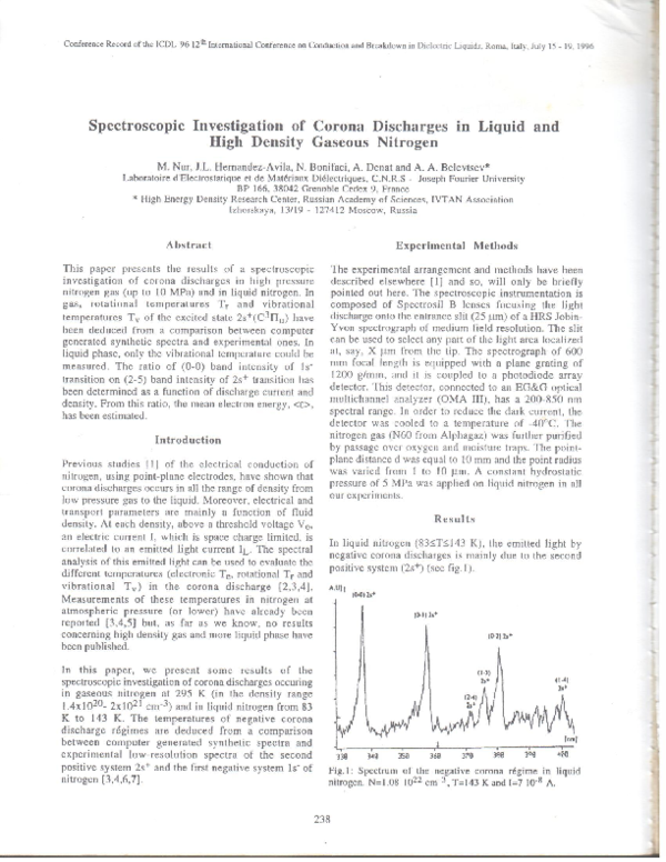 (PDF) Spectroscopic investigation of corona discharge in liquid Helium ...