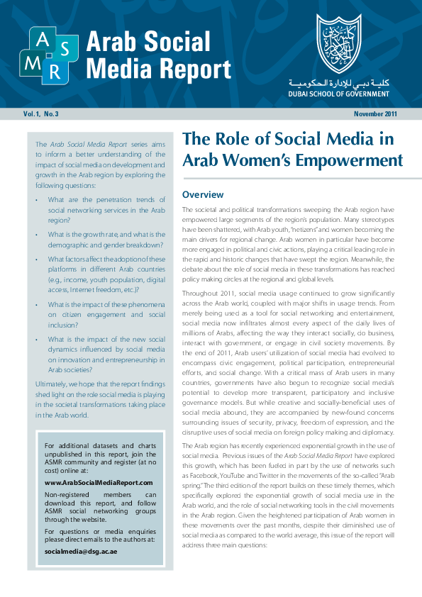 (PDF) The Role of Social Media in Arab Women’s Empowerment