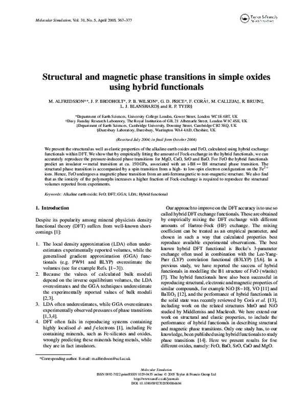 (PDF) Structural and magnetic phase transitions in simple oxides using ...