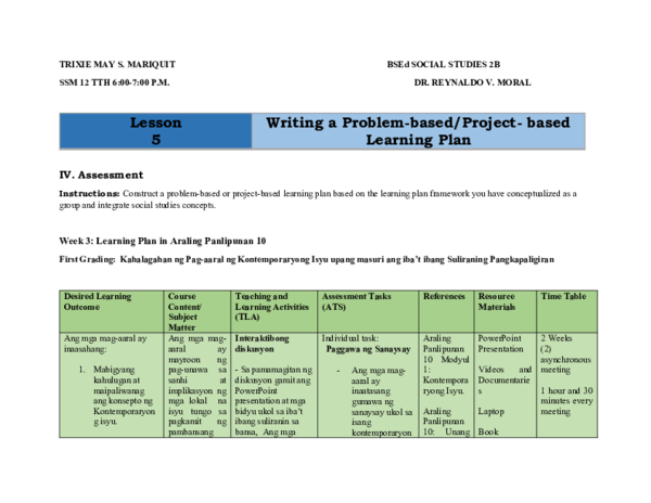 (DOC) Writing a Problem-based/Project-based Learning Plan image.