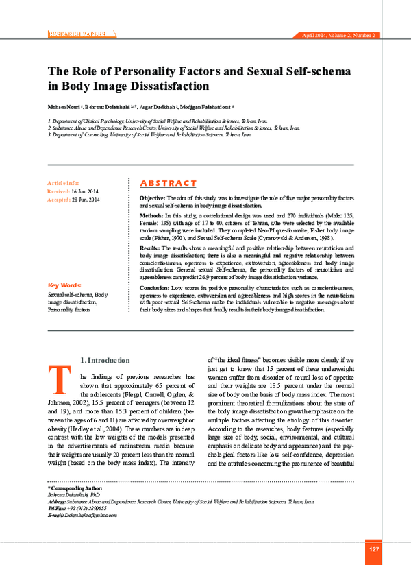 (PDF) The Role of Personality Factors and Sexual Self-schema in Body ...