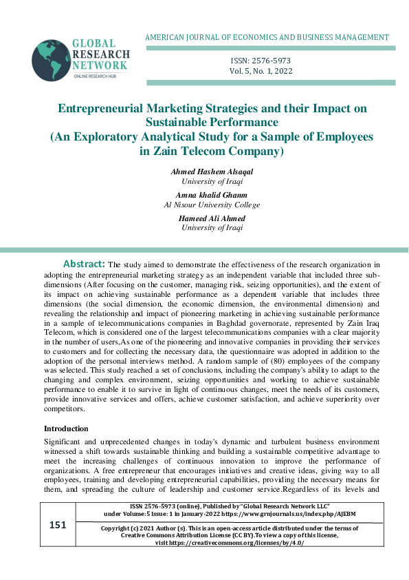 (PDF) Entrepreneurial Marketing Strategies and their Impact on ...