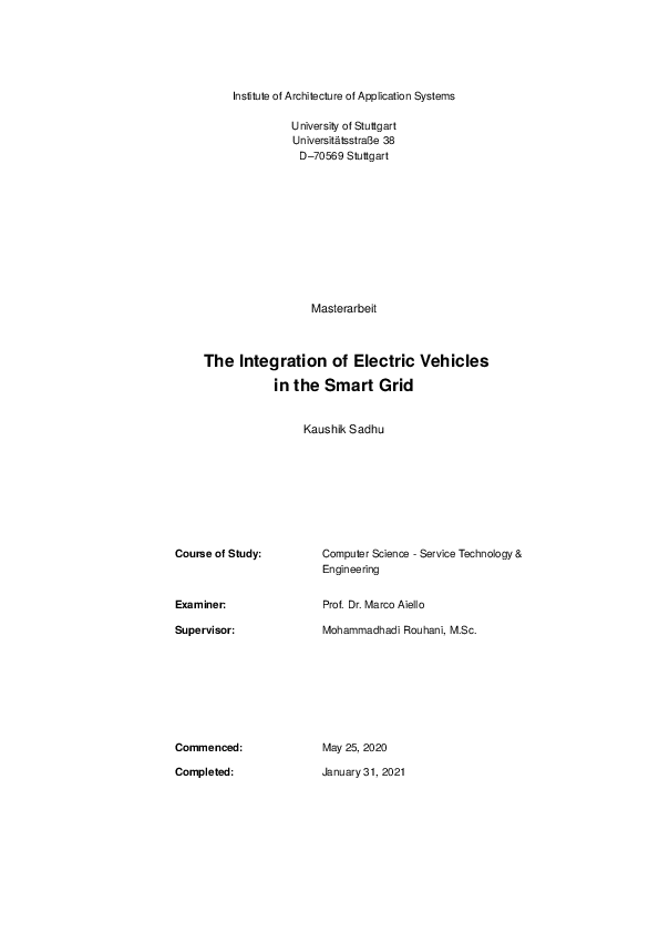 (PDF) The integration of electric vehicles in the smart grid