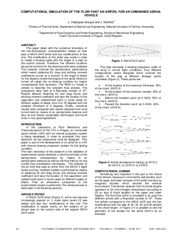 (PDF) Computational Simulation of the Flow Past an Airfoil for an ...