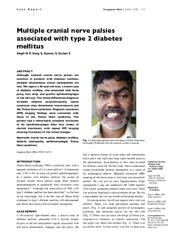 (PDF) Multiple cranial nerve palsies associated with type 2 diabetes ...