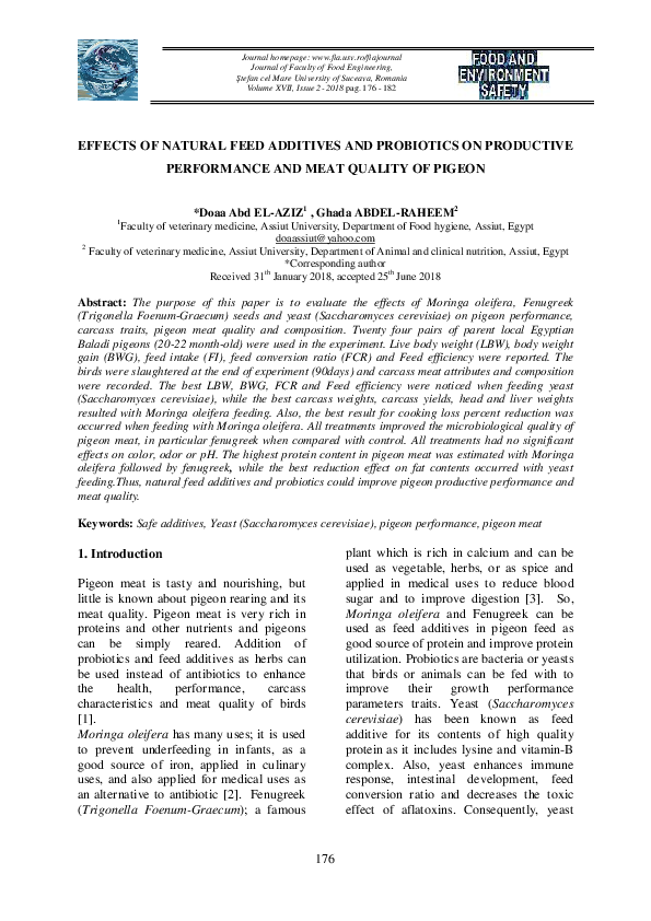 (PDF) Effects of Natural Feed Additives and Probiotics on Productive ...