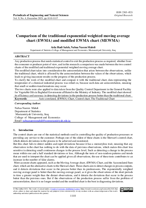 (PDF) Comparison of the traditional exponential weighted moving average ...