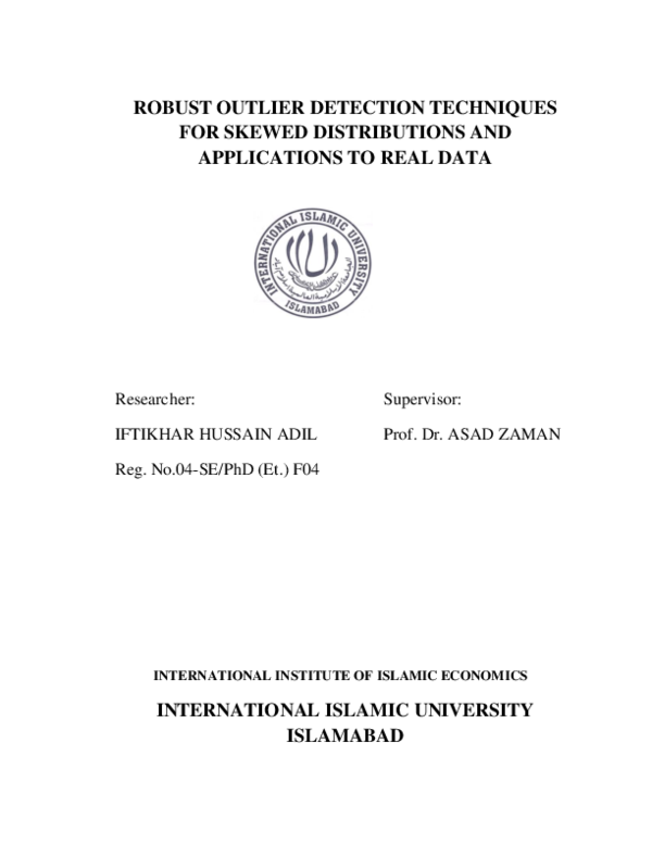 (PDF) Robust Outlier Detection Techniques For Skewed Distributions And ...