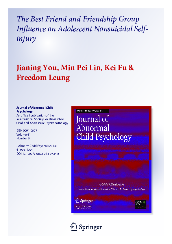 (PDF) The Best Friend and Friendship Group Influence on Adolescent ...