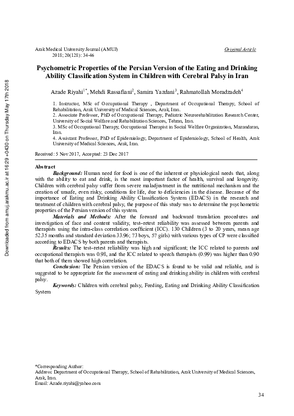 (PDF) Psychometric Properties of the Persian Version of the Eating and ...