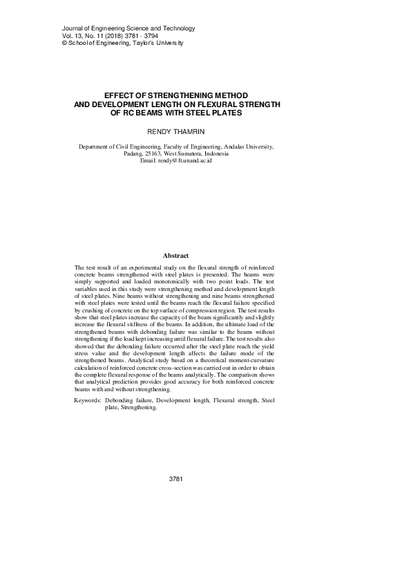 (PDF) Effect of Strengthening Method and Development Length on Flexural ...