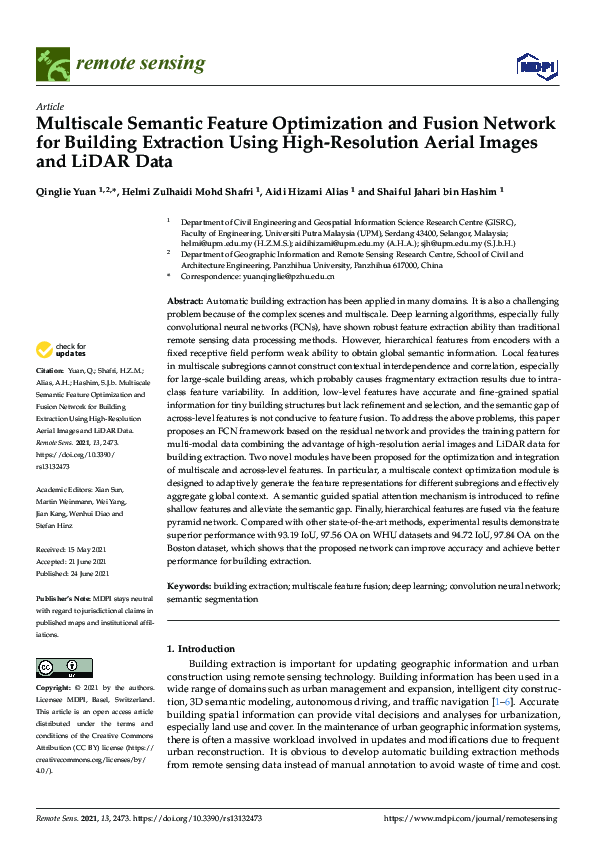 (PDF) Multiscale Semantic Feature Optimization and Fusion Network for ...