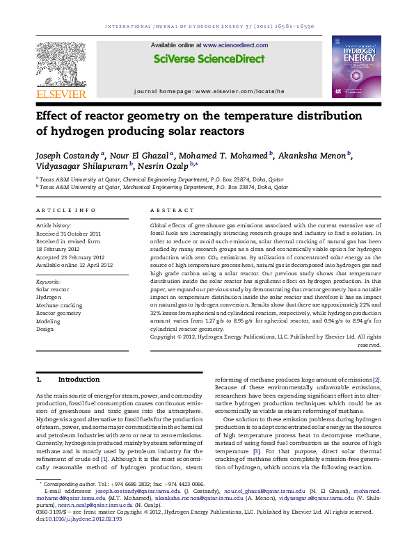 (PDF) Effect of reactor geometry on the temperature distribution of ...