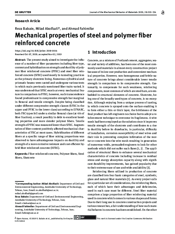 (PDF) Mechanical properties of steel and polymer fiber reinforced concrete