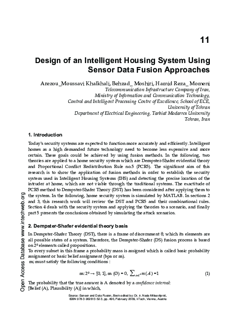 (PDF) Design of an Intelligent Housing System Using Sensor Data Fusion ...